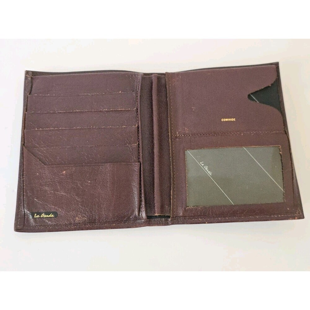 La Garde By Rofs Vintage Brown Leather Cowhide Wallet Bifold Card Holder - Picture 5 of 9